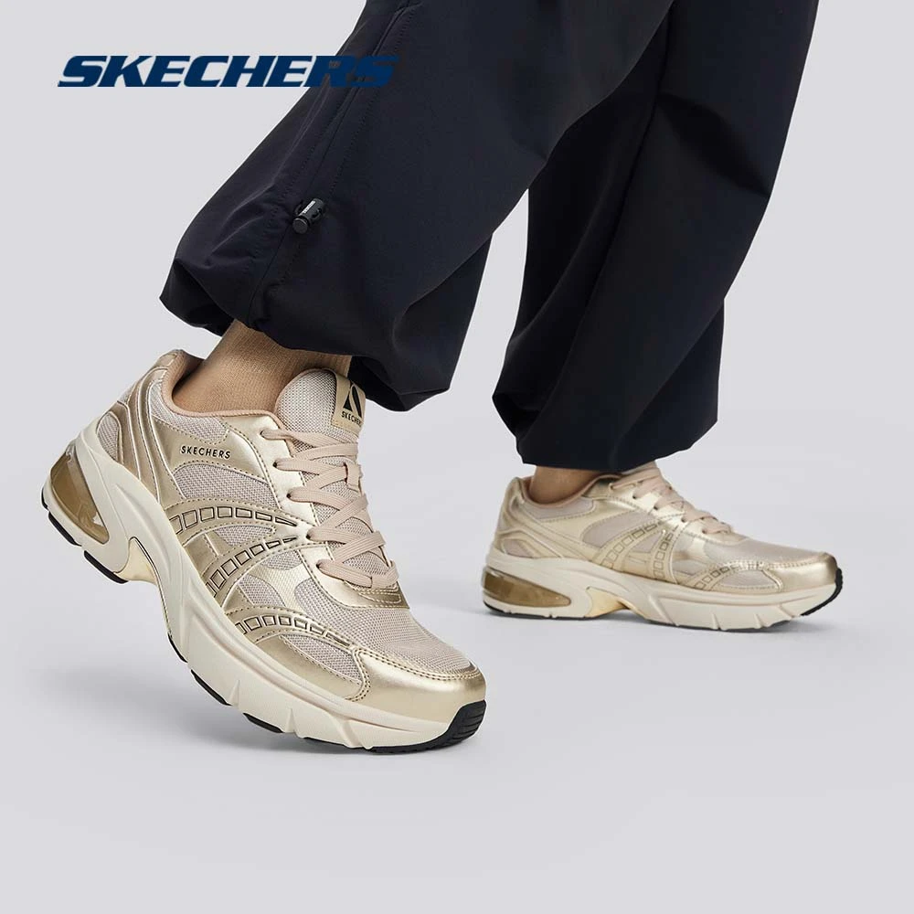 斯凯奇官方男款厚底减震老爹鞋休闲鞋舒适百搭复古慢跑鞋183216