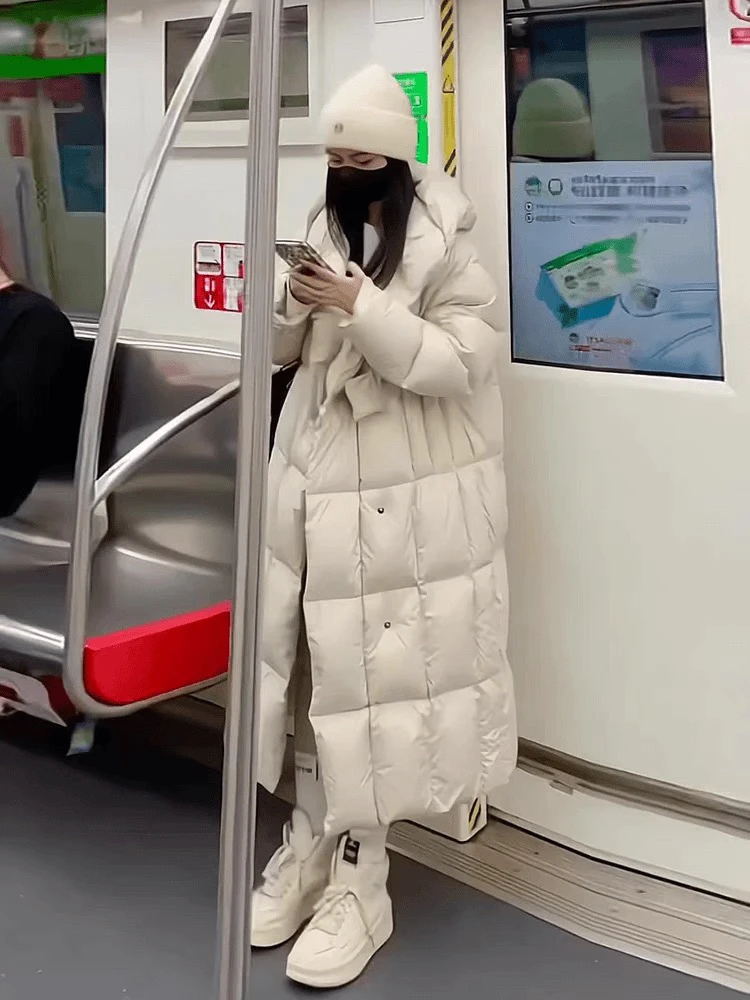 2024反季长款加厚极简风通勤韩系时尚长款羽绒服3015