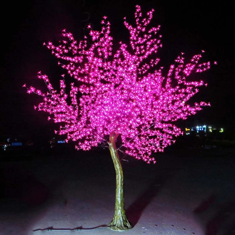 led仿真杆樱花桃花树灯 led发光树灯 led户外灯 景观庭院草坪灯树