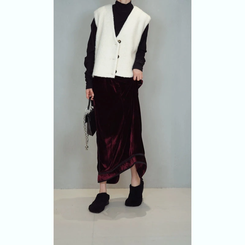 2023新款羊驼毛马甲秋冬高级感外套女气质短款背心马夹