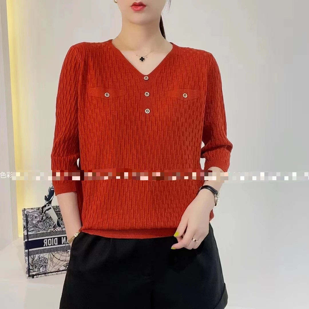 初秋福利时尚针织衫V领柔软舒适加套头洋气820款