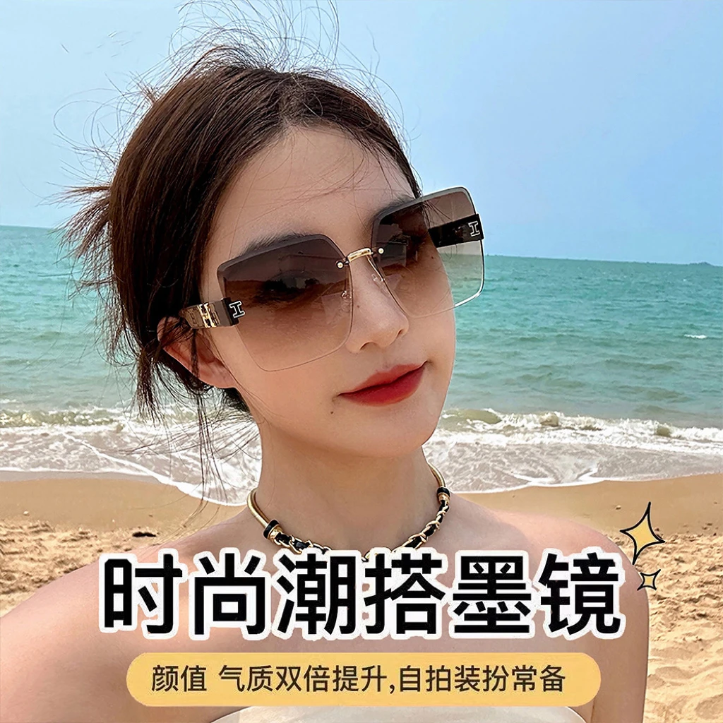 墨镜女士遮阳防紫外线大脸显脸小高级感开车太阳镜圆脸显瘦眼镜潮