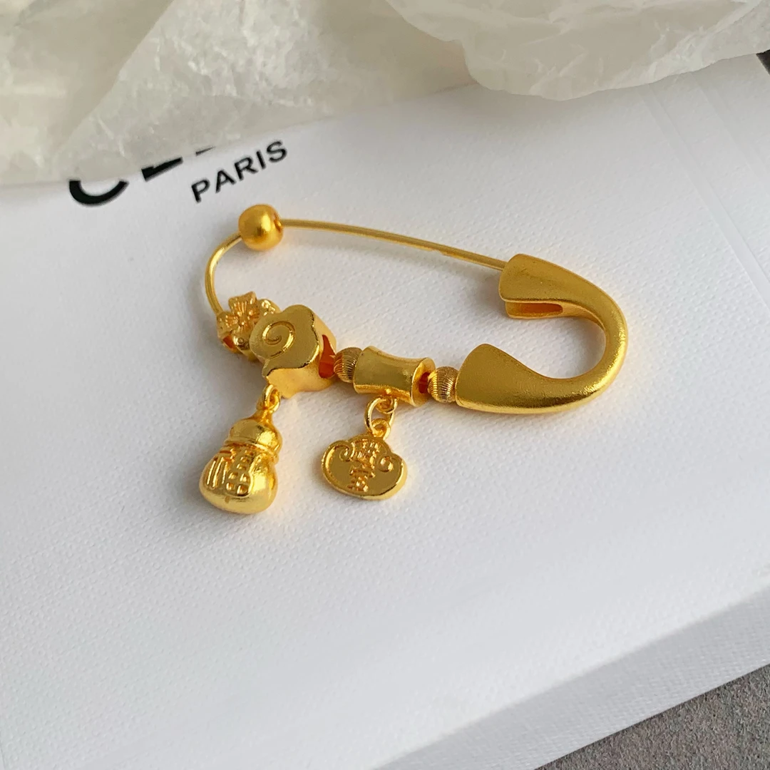 米梵缇 铜合金胸针 新中式复古福禄精致时尚高级感胸花别针