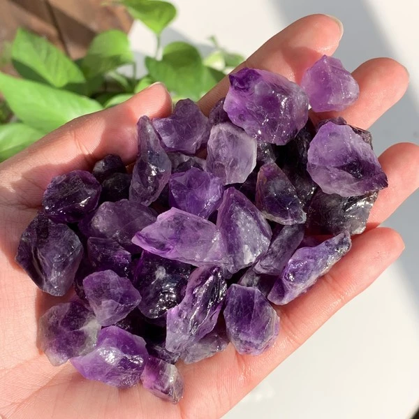 天然乌拉圭紫水晶入门级原石鱼缸石花盆石装饰教务矿物标本280克