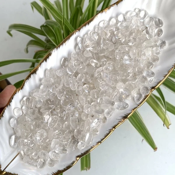 天然白水晶碎石原石鱼缸石消磁石200克优质透亮水晶净化能量