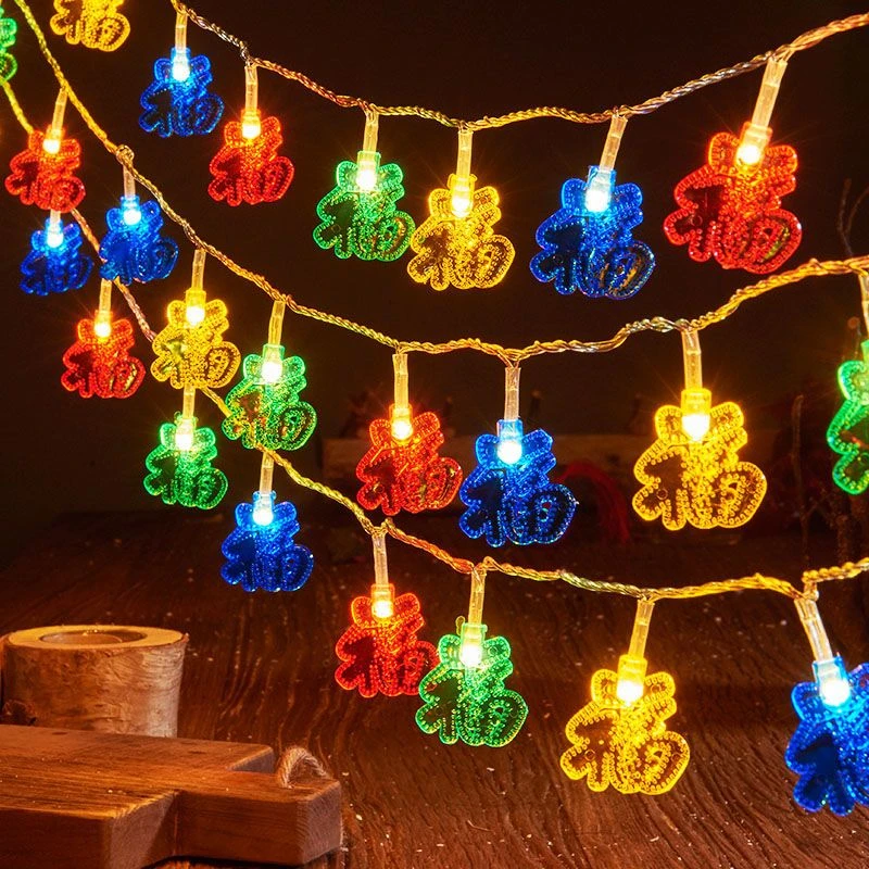 新年红灯笼中国结福字小彩灯串灯满天星家用过年春节房间装饰布置