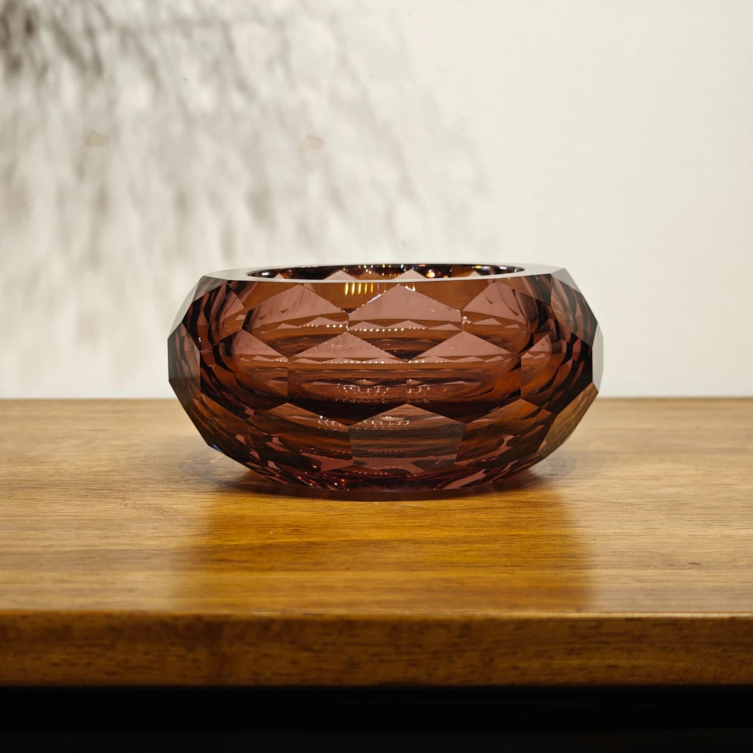 构美 水晶琉璃【星钻-咖啡】现代极简意式轻奢创意简约小果盘坚果碟