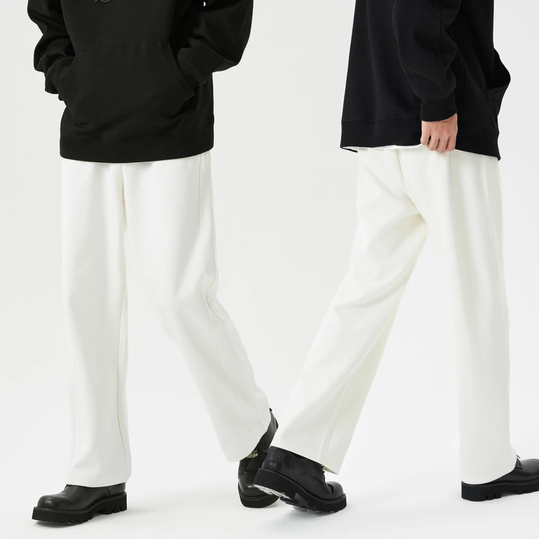 IRONBALL侧缝拼接美棉斜纹不鼓包直通休闲宽松百搭卫裤情侣男女款