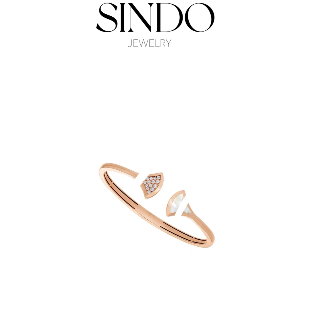 925银合成锆石手镯 S8 镶钻贝贝扇子手镯气质轻奢时尚百搭简约个