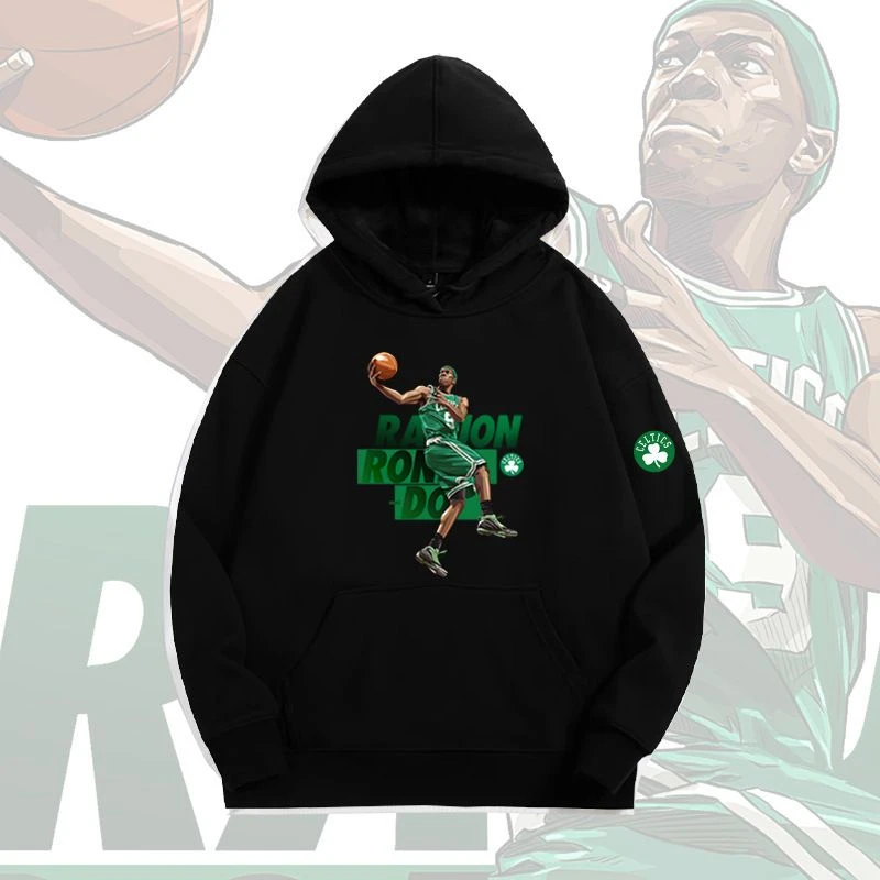 凯尔特人9号拉简隆多长袖连帽卫衣男女宽松套头篮球外套秋冬oh