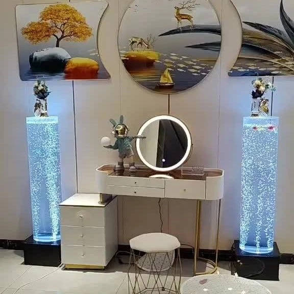 水幕隔断屏风餐厅客厅走廊隔断墙多色变光流水生财平安如意柱屏风