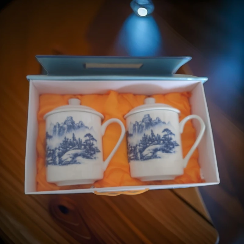 景德镇陶瓷青花大主人对杯206