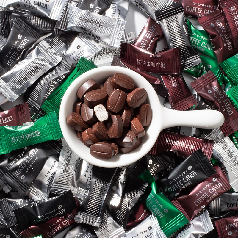 咖啡糖口嚼咖啡豆0反式脂肪酸压缩醇香咀嚼咖啡片香浓咖啡豆糖果