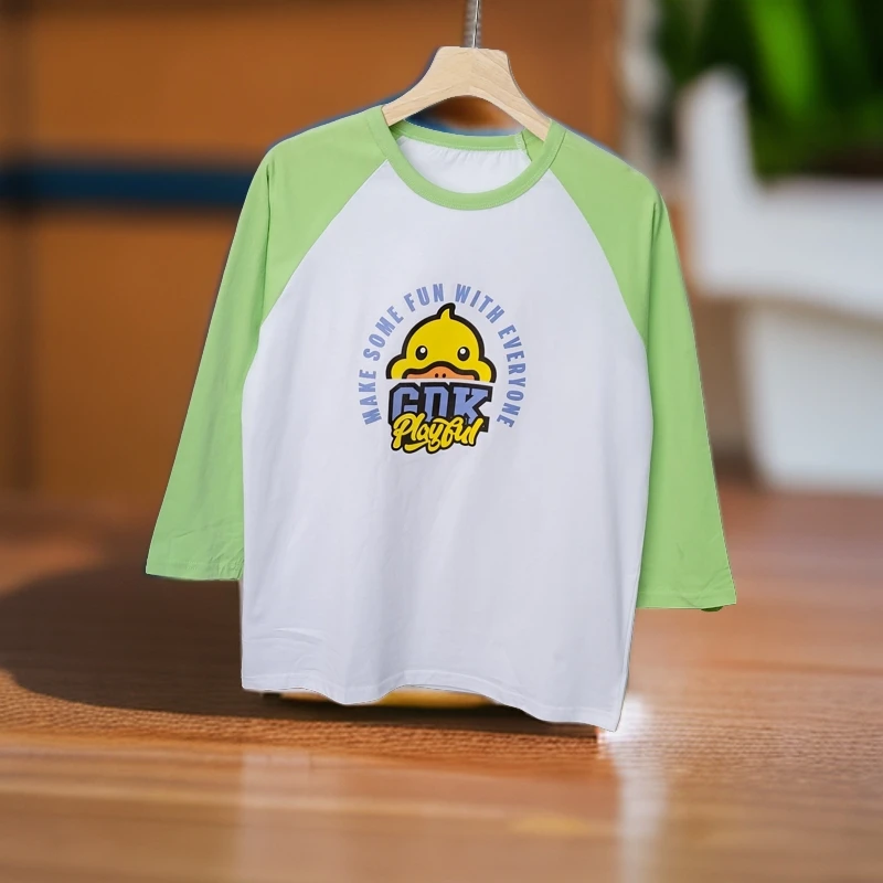 21003品牌圆领长袖纯棉T恤春秋薄款时髦洋气儿童打底衫上衣