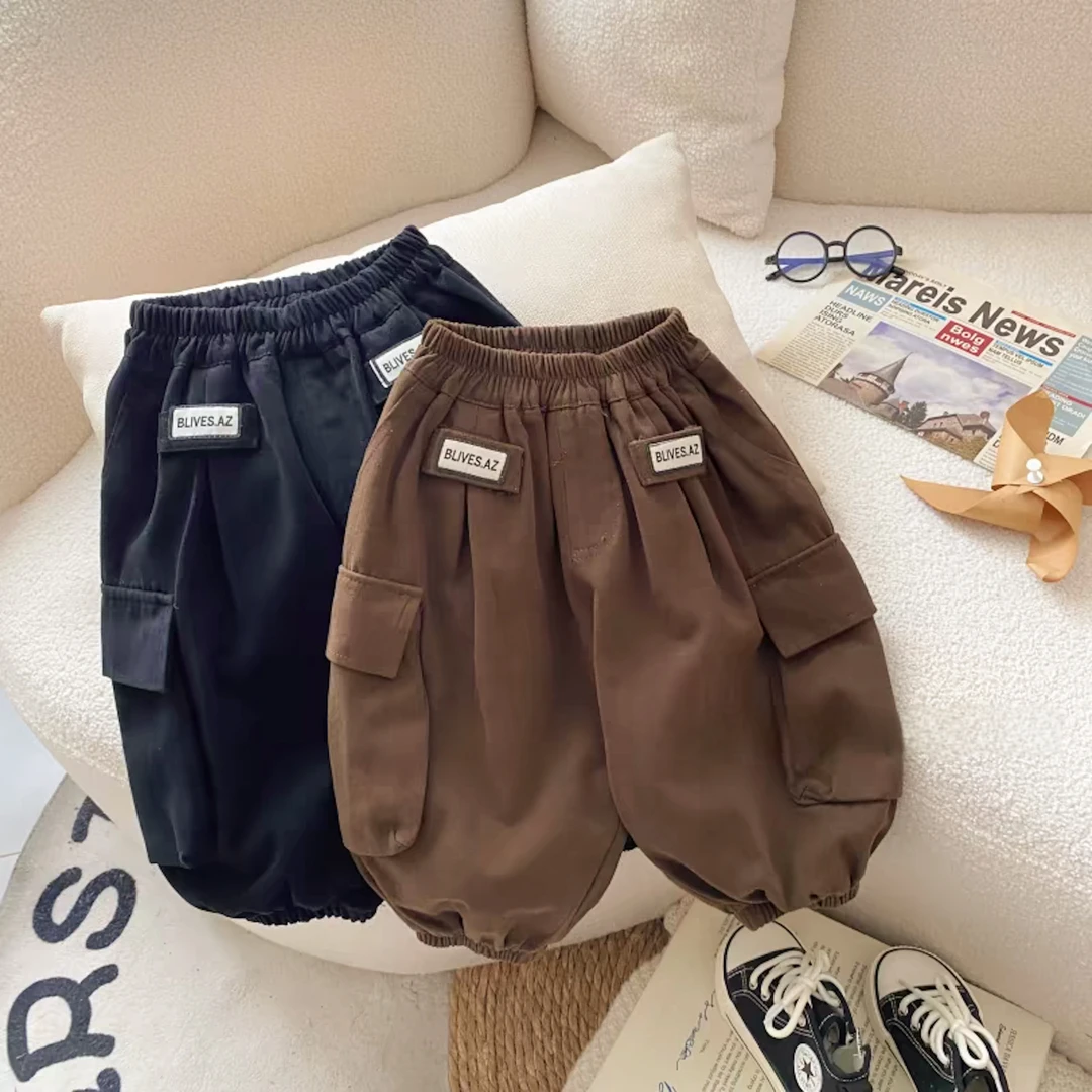 2339男女童裤子秋款宝宝春秋薄款工装卫裤小童休闲长裤