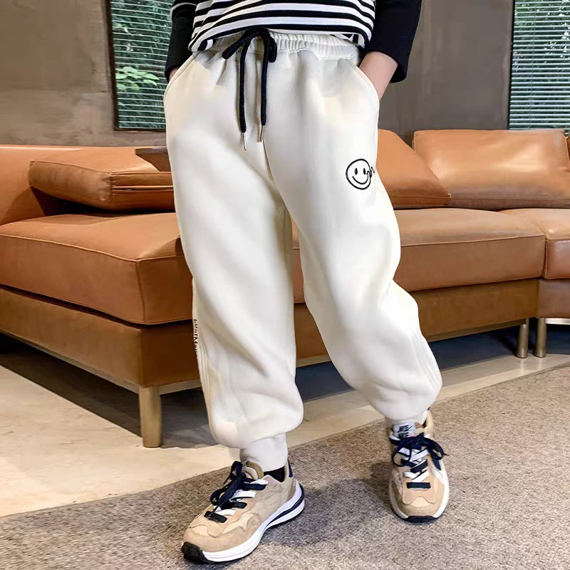 4815男女童裤子秋冬款外穿加绒加厚卫裤儿童运动裤