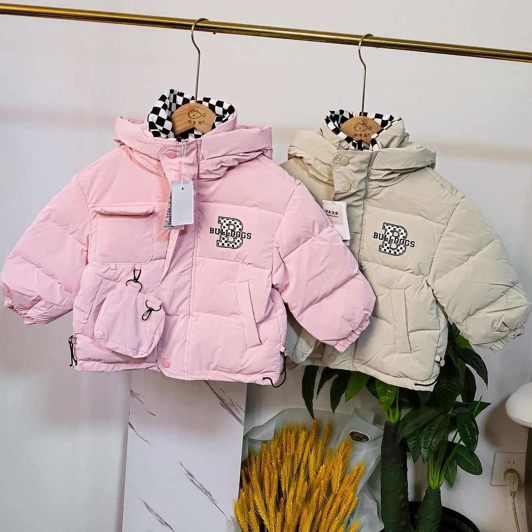 2207童装男女童羽绒服儿童加厚外套宝宝连帽冬装上衣