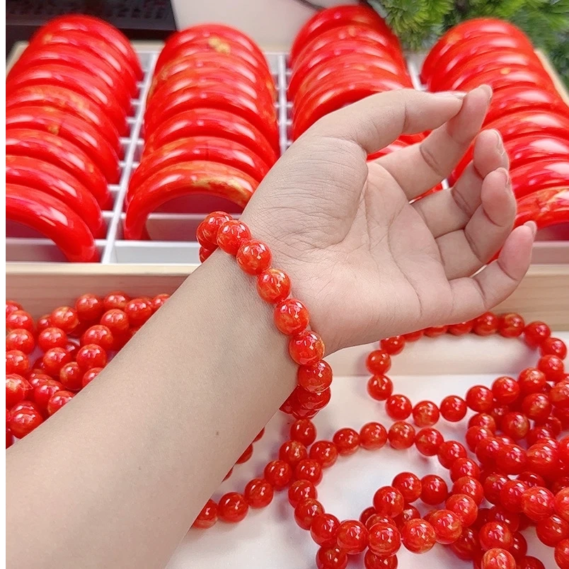 【正品推荐】满含量血灵芝卡12mm高端手工手串项链毛衣链108颗