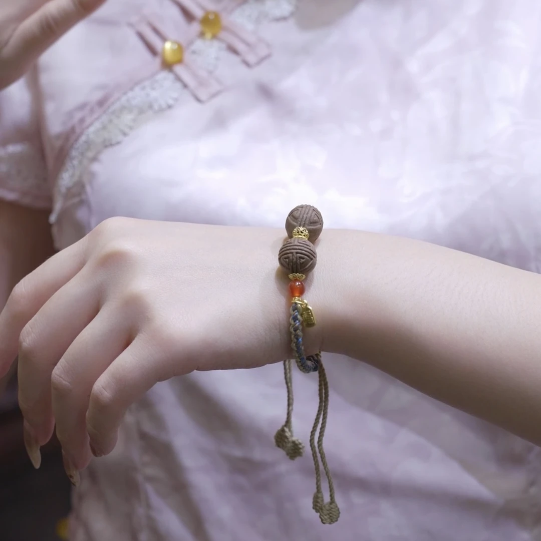 【助眠】鹅梨帐中香非遗古法合香珠1.2cm双珠手工编绳手链 赠礼盒