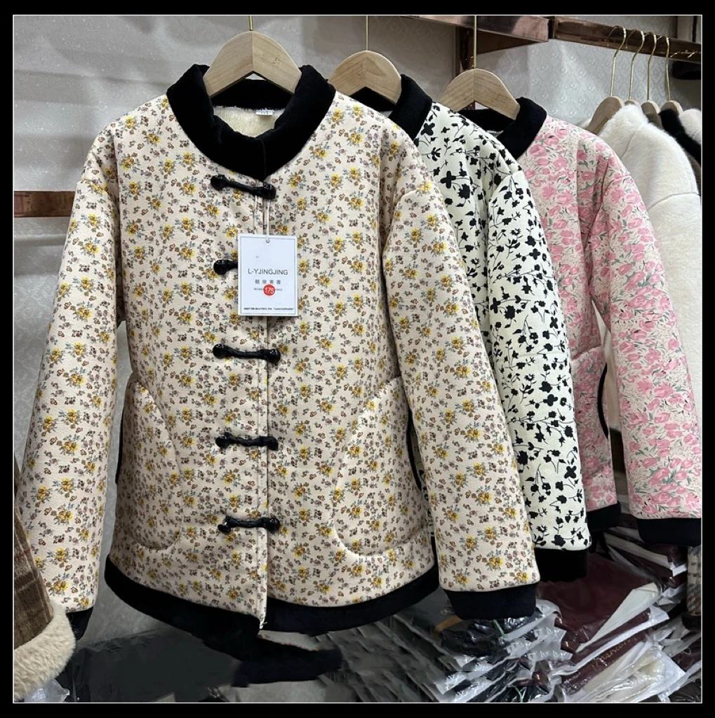 嘉嘉推荐 #70款冬季加绒加厚新中式碎花棉服