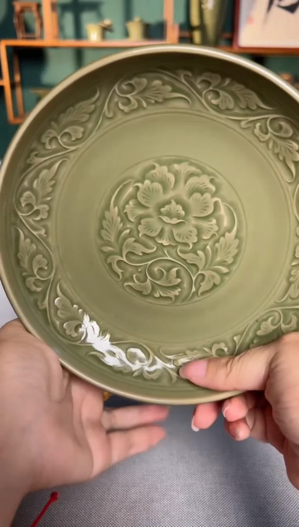 【闪购商品】其他耀州窑秘色缠枝牡丹壶承赏盘