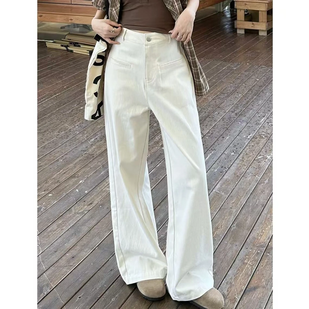 北极抗寒~防水防风防污三防白牛 加厚绒升级设计款阔腿白牛裤