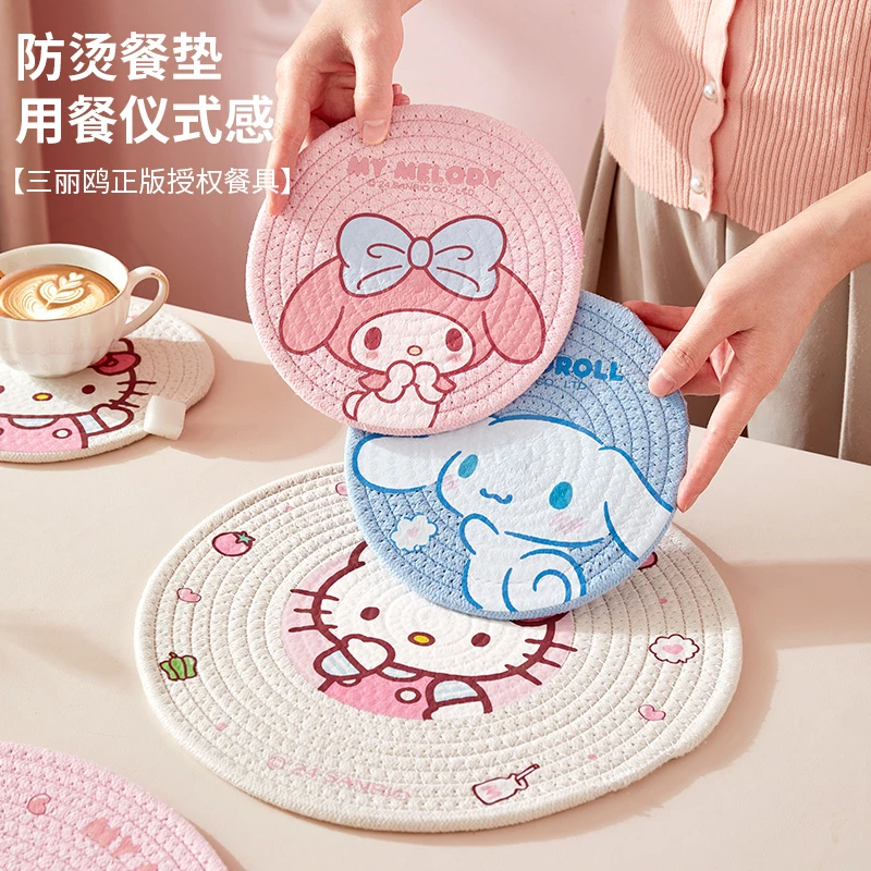 三丽鸥隔热餐垫家用杯垫耐热碗盘垫ins风桌垫耐高温防烫专用锅垫