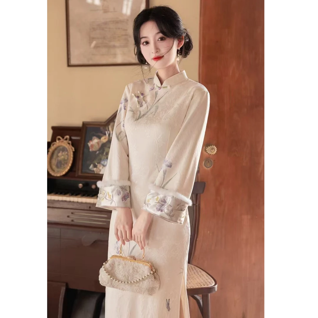 苏故里【陌上花开】秋冬款传统款微胖女生小个子旗袍女款新中式旗袍