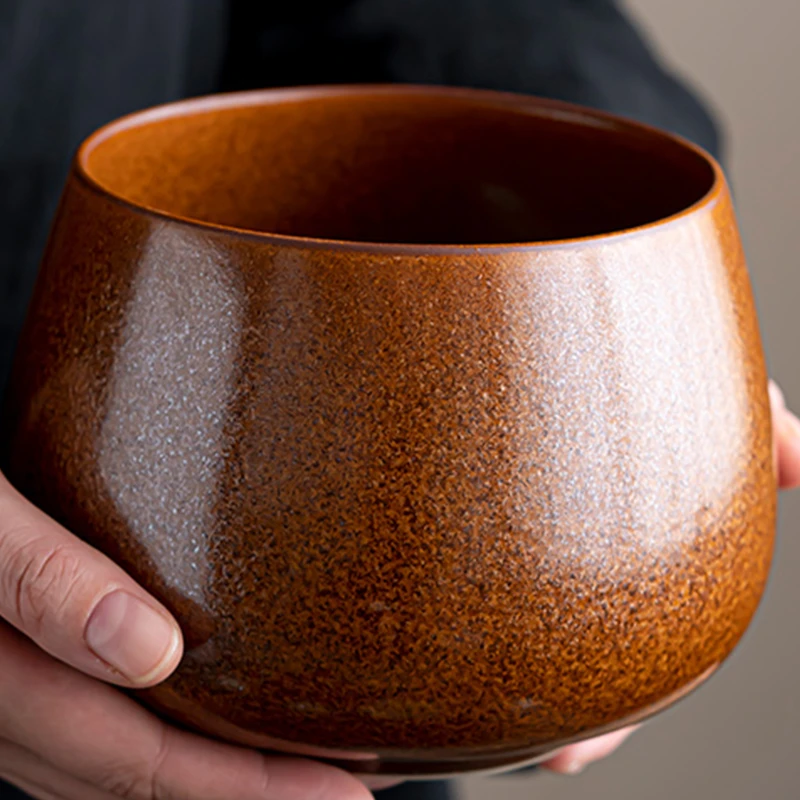 高端茶渣缸粗陶瓷建水加厚茶洗水盂烟灰缸大号废水桶茶水缸大容量