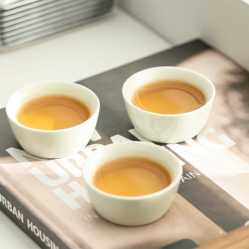知白功夫茶杯个人专用陶瓷品茗杯小号家用喝茶汝瓷茶具主人杯单个