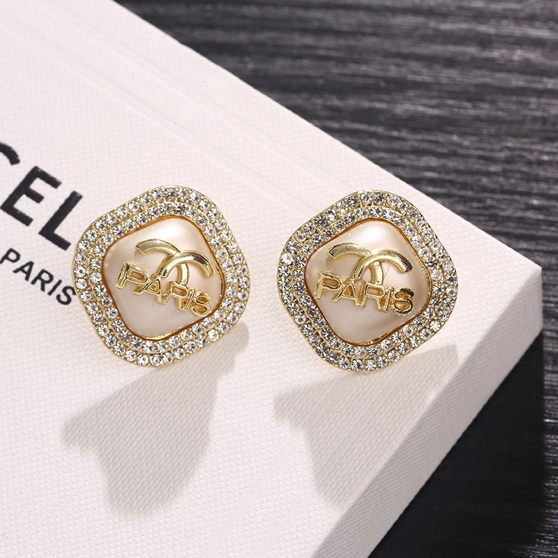 铜合金耳饰 【轻奢香】精致满钻简约法式百搭 A056