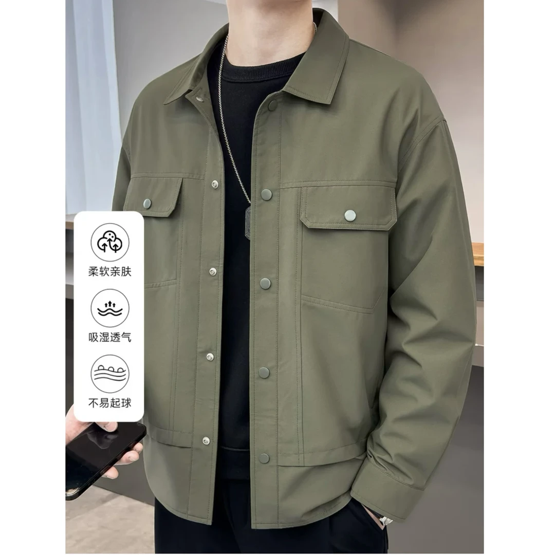 M-C6-3店翻领外套男士春夏季2024新款设计感小众春装男款工装夹克