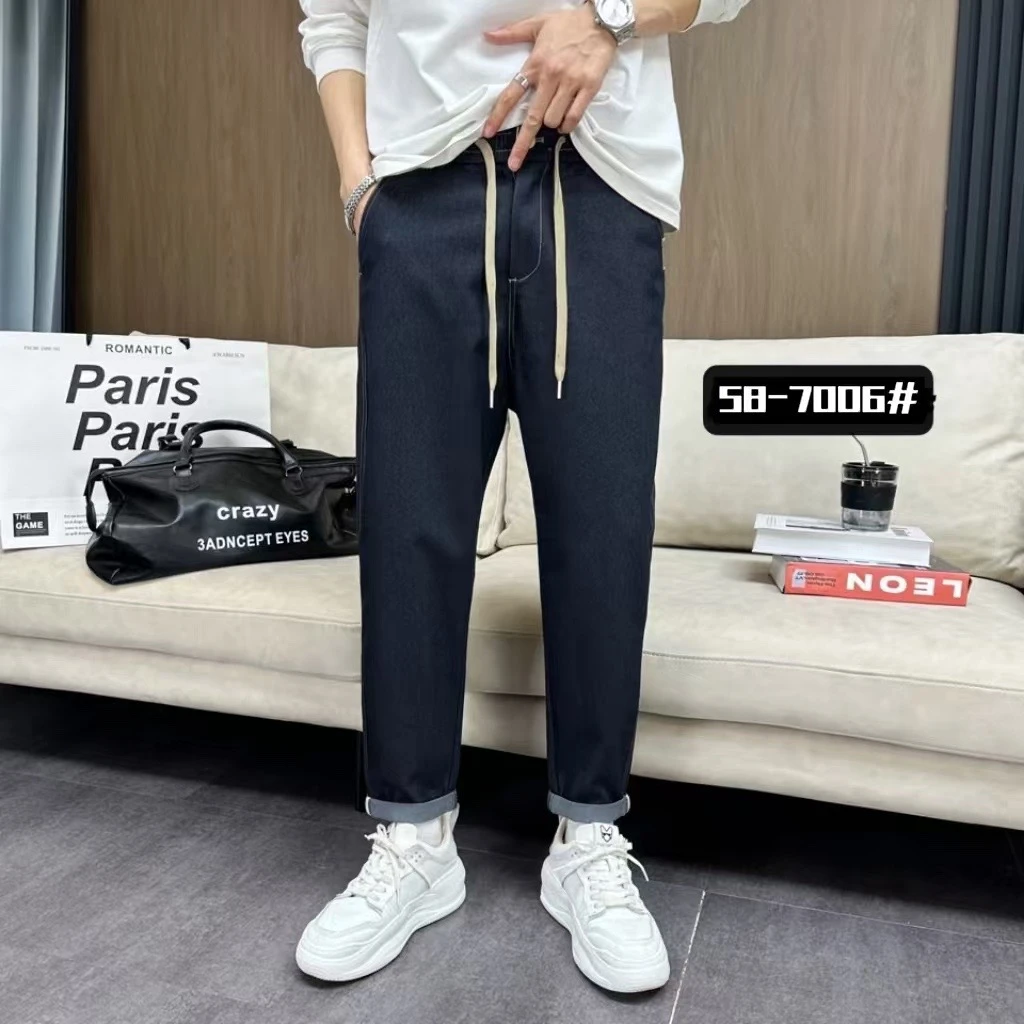 58-7006男士牛仔裤直口休闲百搭直筒时尚潮流纯色秋季舒适简约