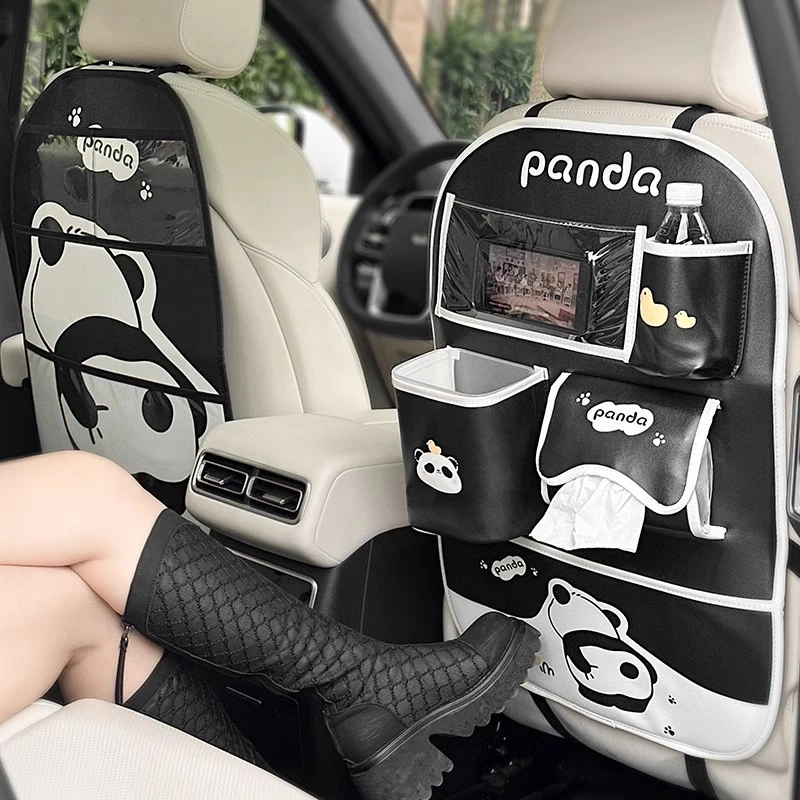 汽车用品座椅后背收纳袋女士高档车载防踢垫透明后排必备耐磨挂袋