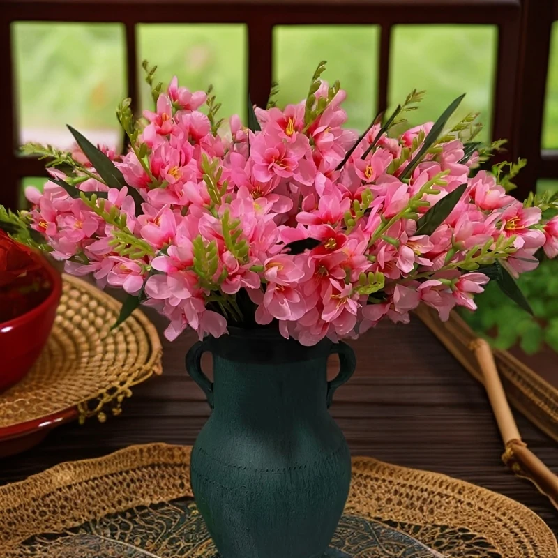 （香雪兰）香雪兰绢布仿真花客厅卧室餐桌摆件