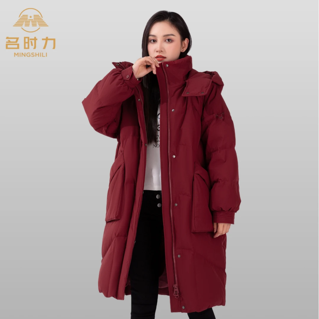 【汤汤严选】女装休闲新品保暖连帽中长款女士外套羽绒服 K77086