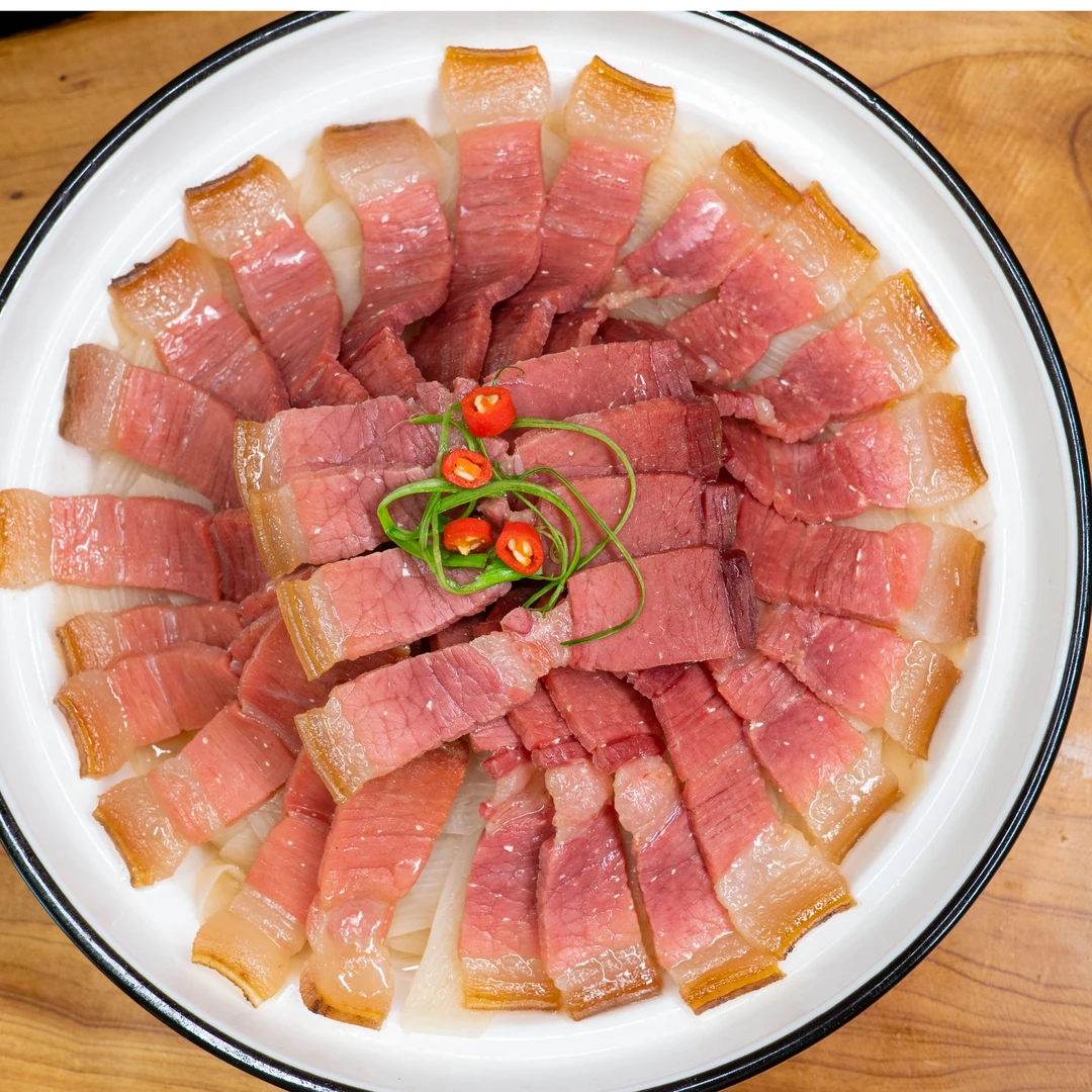 安徽纯猪肉手工火腿心腊肉咸味火腿农家土特产自制腊味美味传统