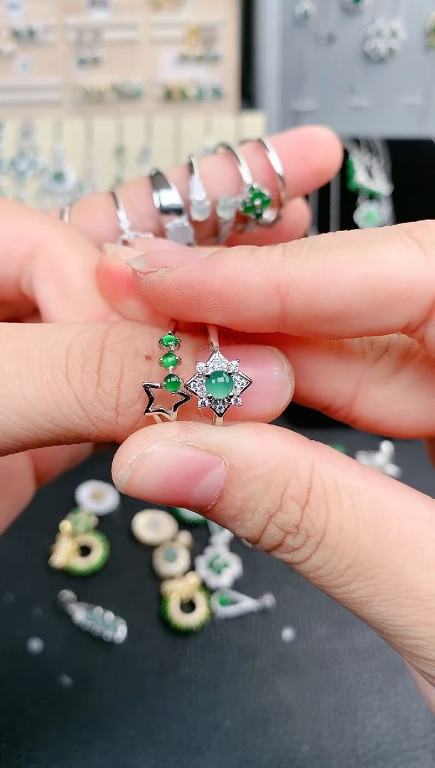 【闪购商品】翡翠戒指银S925镶嵌0158