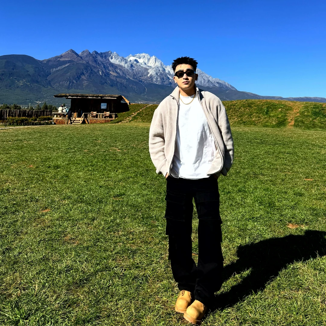 SANBAI 叁佰【护卫】黑色水洗多口袋牛仔工装裤