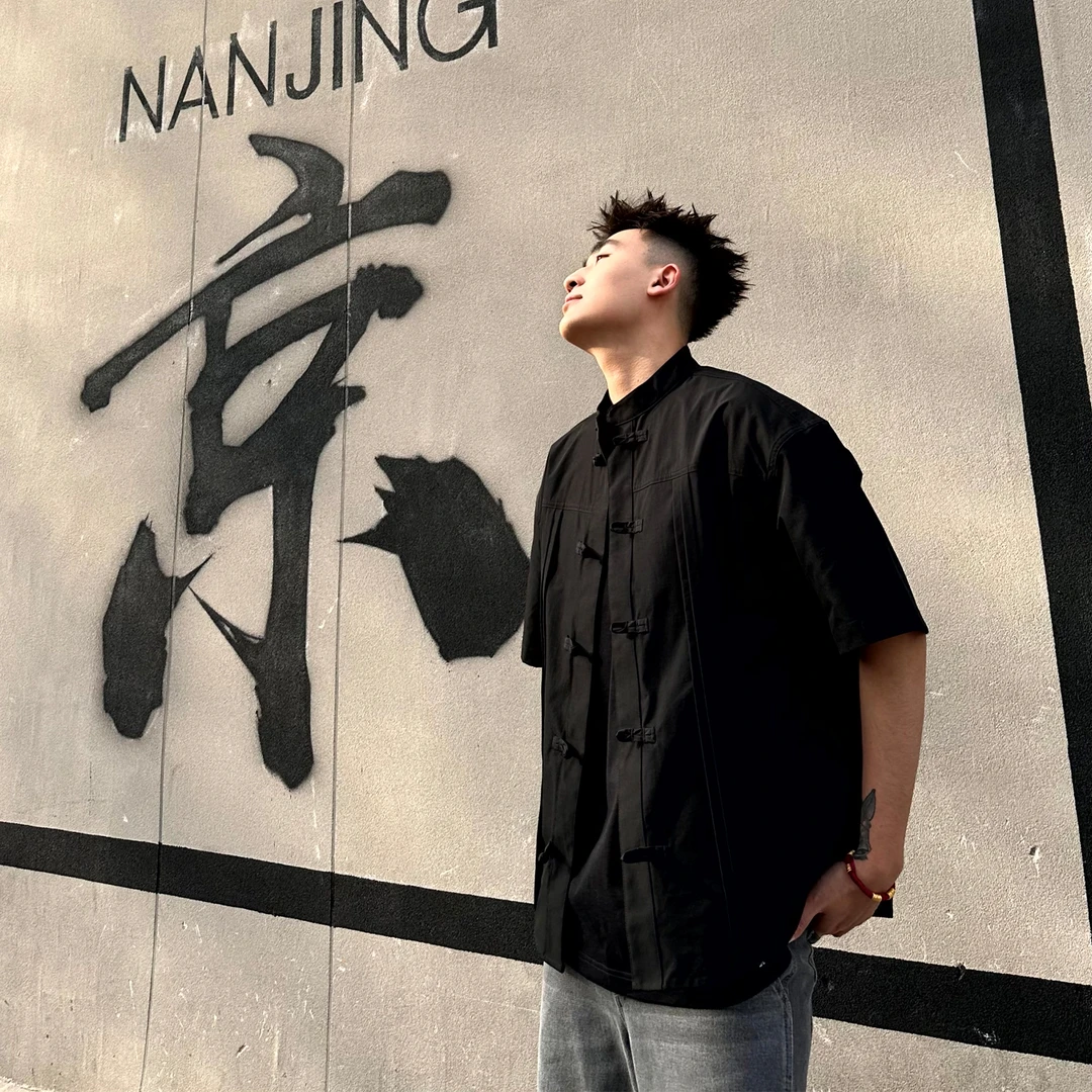 SANBAI 叁佰中式短袖衬衫