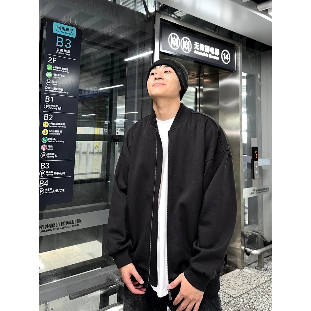 SANBAI 叁佰双层棒球夹克领外套