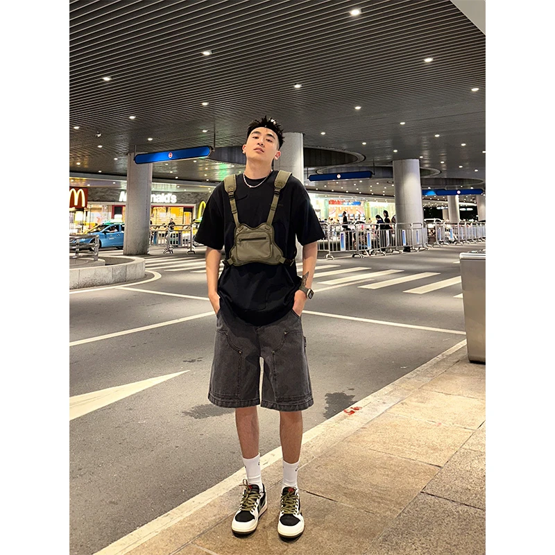 SANBAI 叁佰卡哈特美式做旧水洗工装短裤