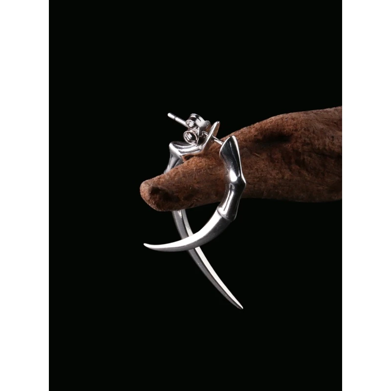 MOKI 925银耳饰 饰品男士925纯银耳钉组合耳饰品双爪嘻哈霸气