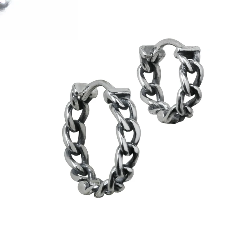 MOKI 925银耳饰 925银耳环索环时尚男女