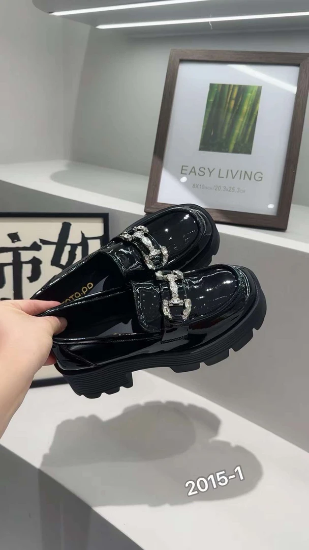 【撤柜清仓】2024新款高品质女鞋时尚增高厚底乐福鞋2015-1