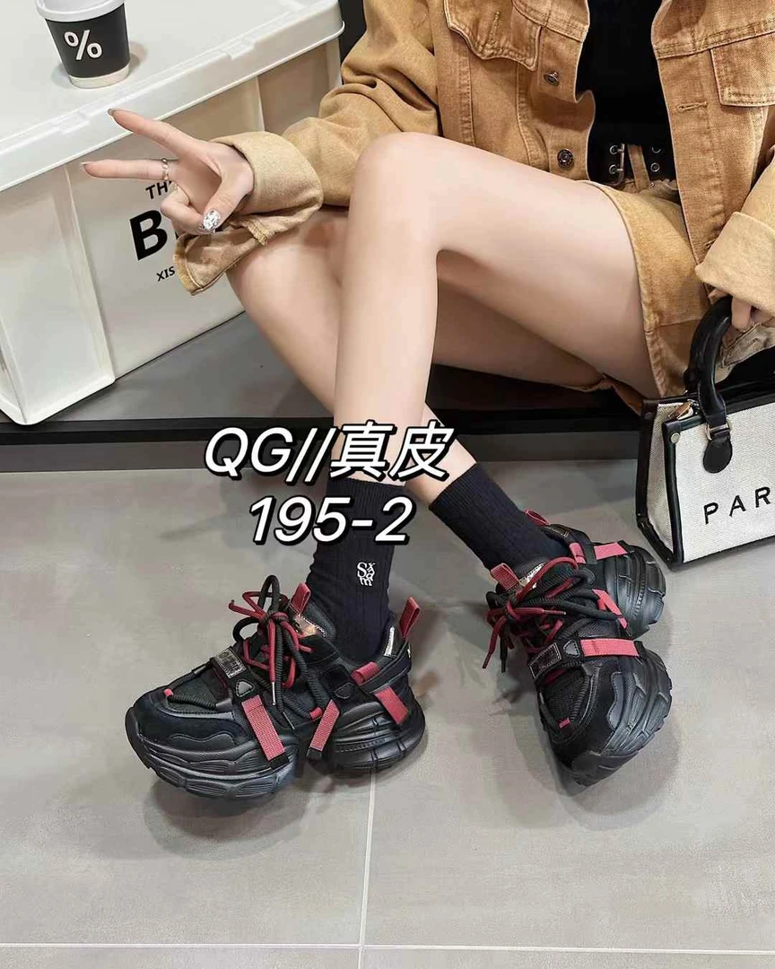 【撤柜清仓】2024新款高品质女鞋时尚百搭增高厚底老爹鞋195-2