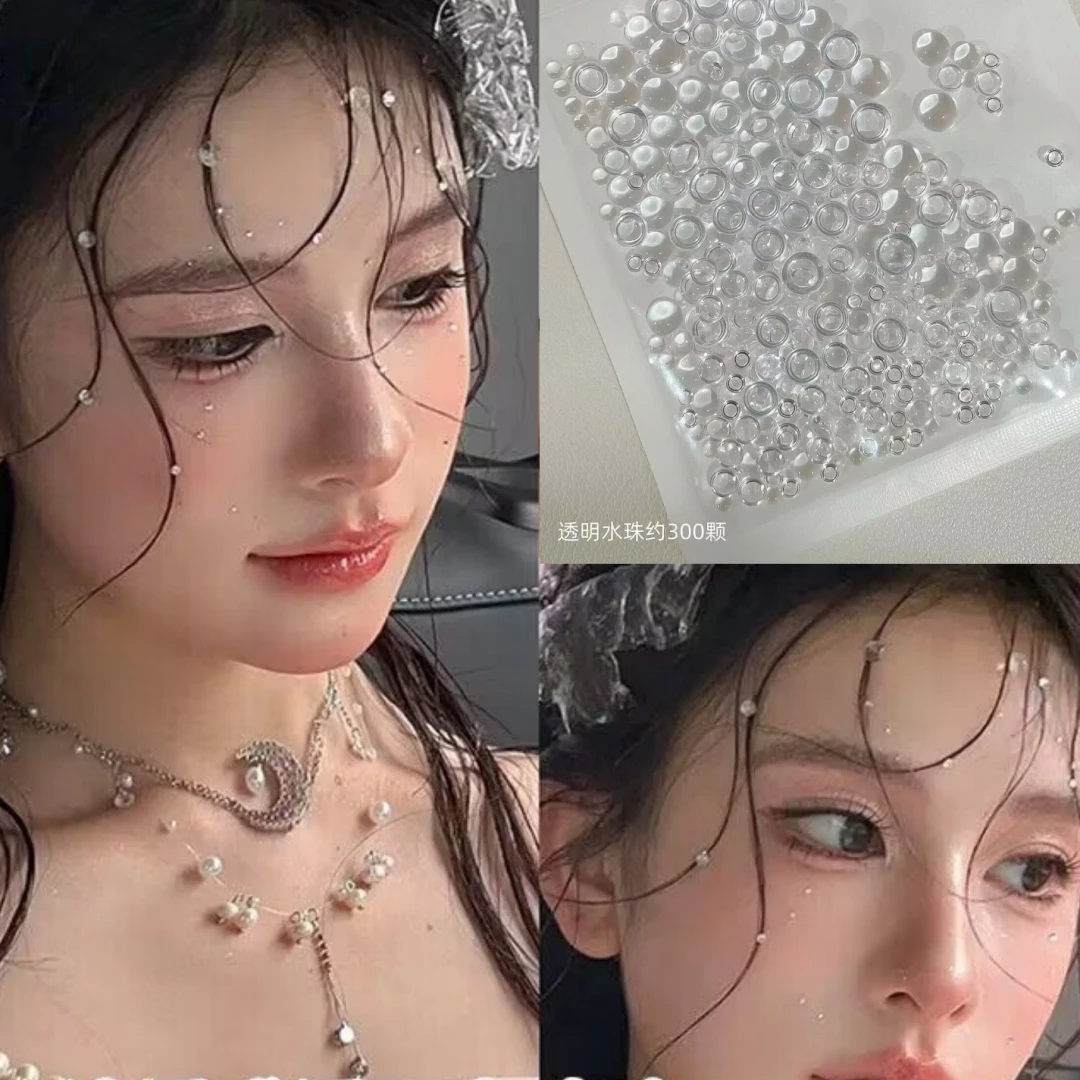 水珠脸贴妆透明水滴泪珠泪滴水钻创意妆容饰品拍照写真脸部装饰钻