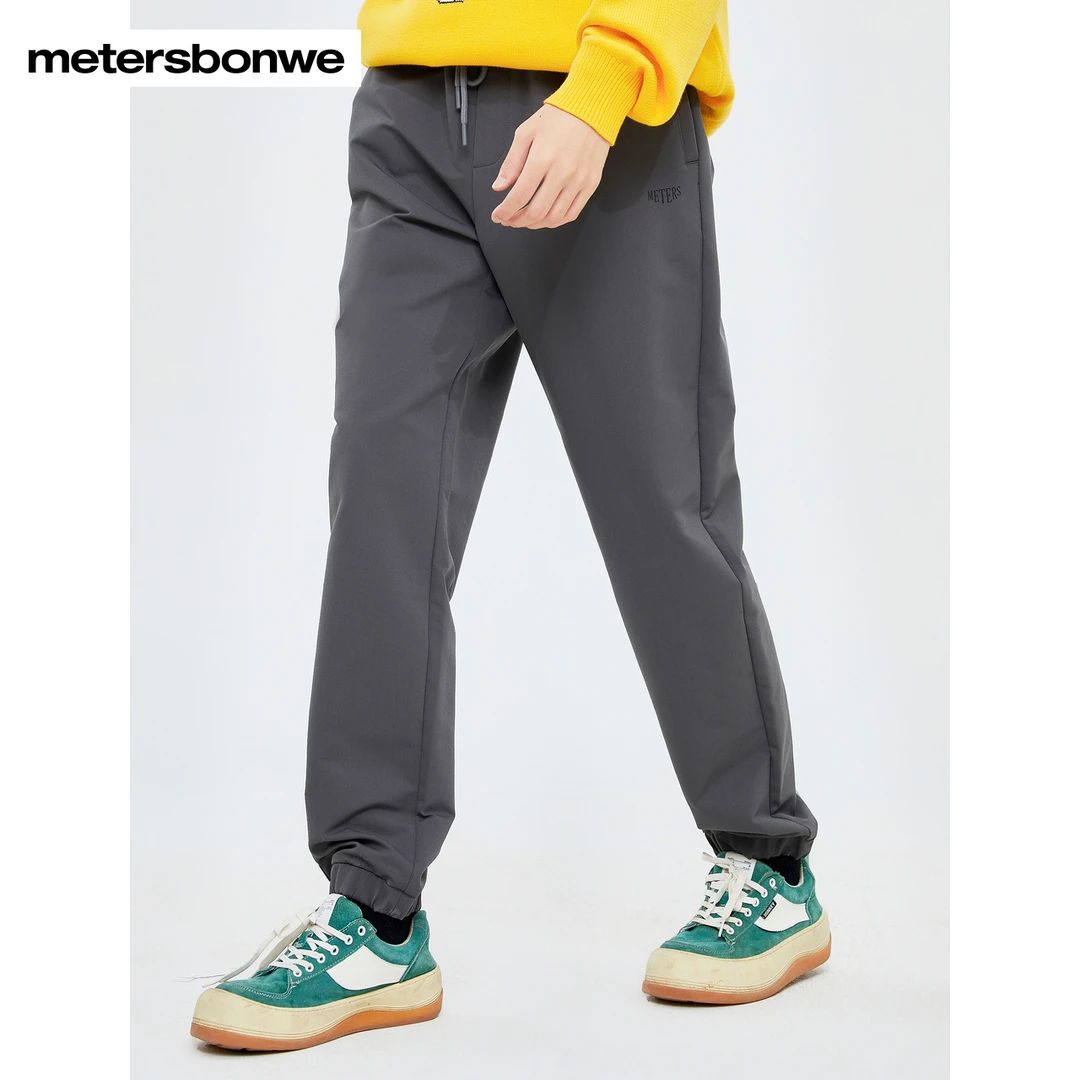 美特斯邦威休闲长裤男束脚运动时尚简洁抓绒慢跑裤755203