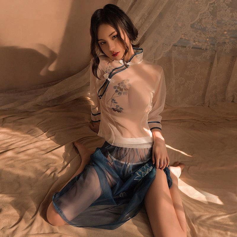 341网纱民国风学生装性感JK制服汉服套装女古风复古睡裙显瘦时尚