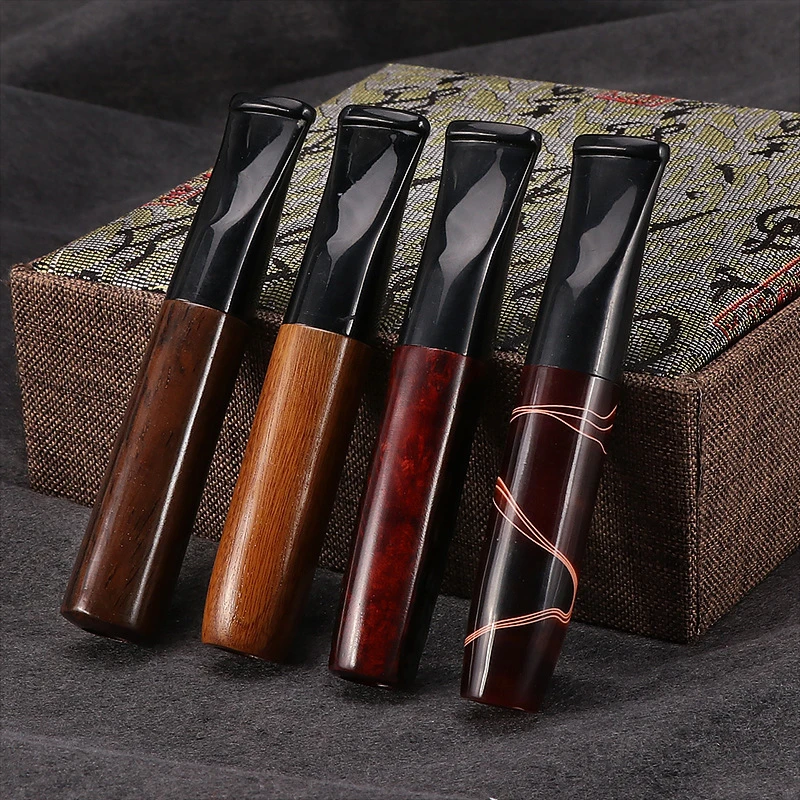 石楠木烟嘴9MM活性炭过滤芯换芯烟嘴石楠黑檀红木实木烟嘴